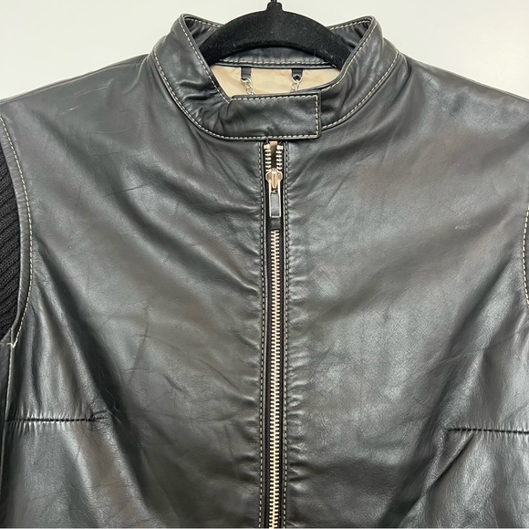 Luciano Abitboul Genuine Leather & Knit Jacket - Picture 2 of 5